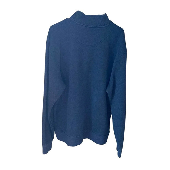 Orvis Long Sleeve Blue Quarter-Zip Snap Closure Warm Sweatshirt Men’s Size XL - Picture 6 of 11
